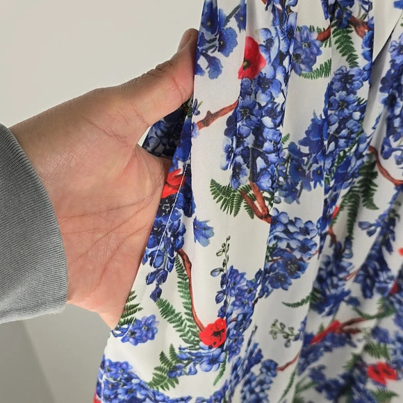 {eShakti} Pleat Bib Floral Print Georgette Maxi Dress - Size XS (2) - Picture 15 of 17